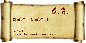Obál Noémi névjegykártya